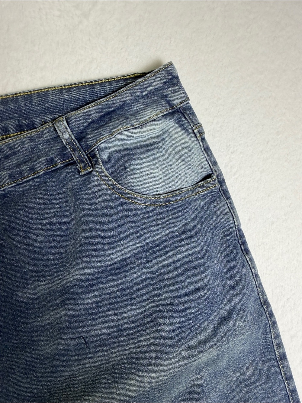 Relaxed Fit Men's Blue Washed Baggy Jeans - Picture 4 of 5
